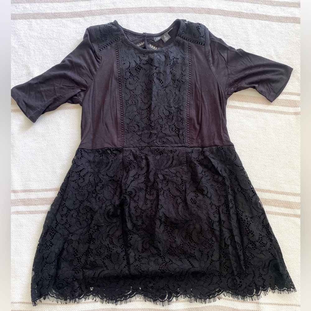 Maternity Blouse- Black with lace detail